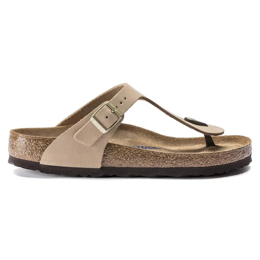 Birkenstock 1018999 Gizeh plantare morbido Pelle Nubuck Sandcastle