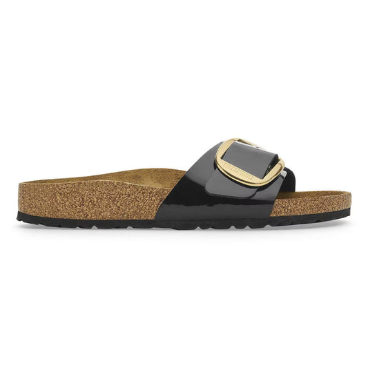 Birkenstock 1027785 Madrid Big Buckle Birko-Flor vernice Patent Black/Gold