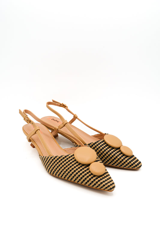 Gaia Shoes Chiara Slingback con texture intrecciata