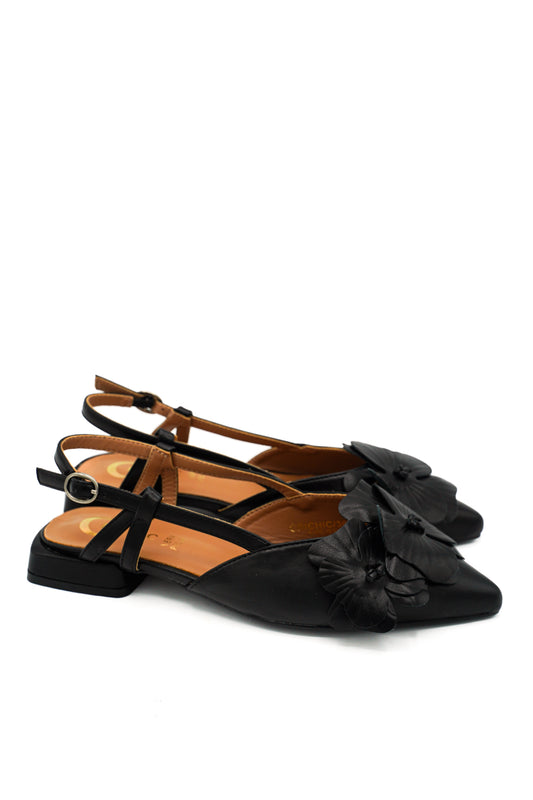 Gaia Shoes Antonella SlingBack con applicazioni floreali