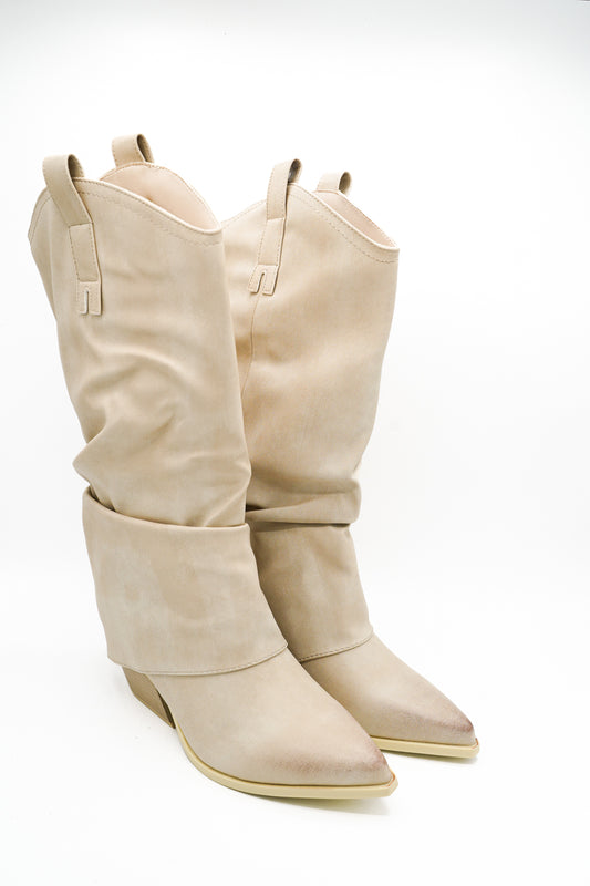 Gaia Shoes Federica Stivali texani slouchy con risvolto