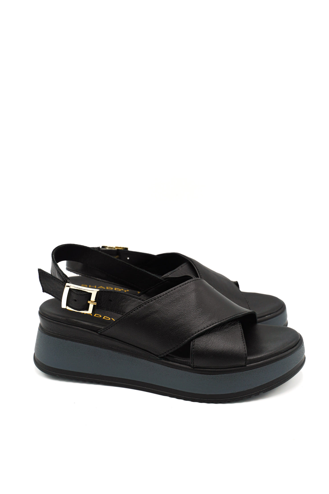 Gaia Shoes 230937 Sandali con zeppa con ampie fasce incrociate