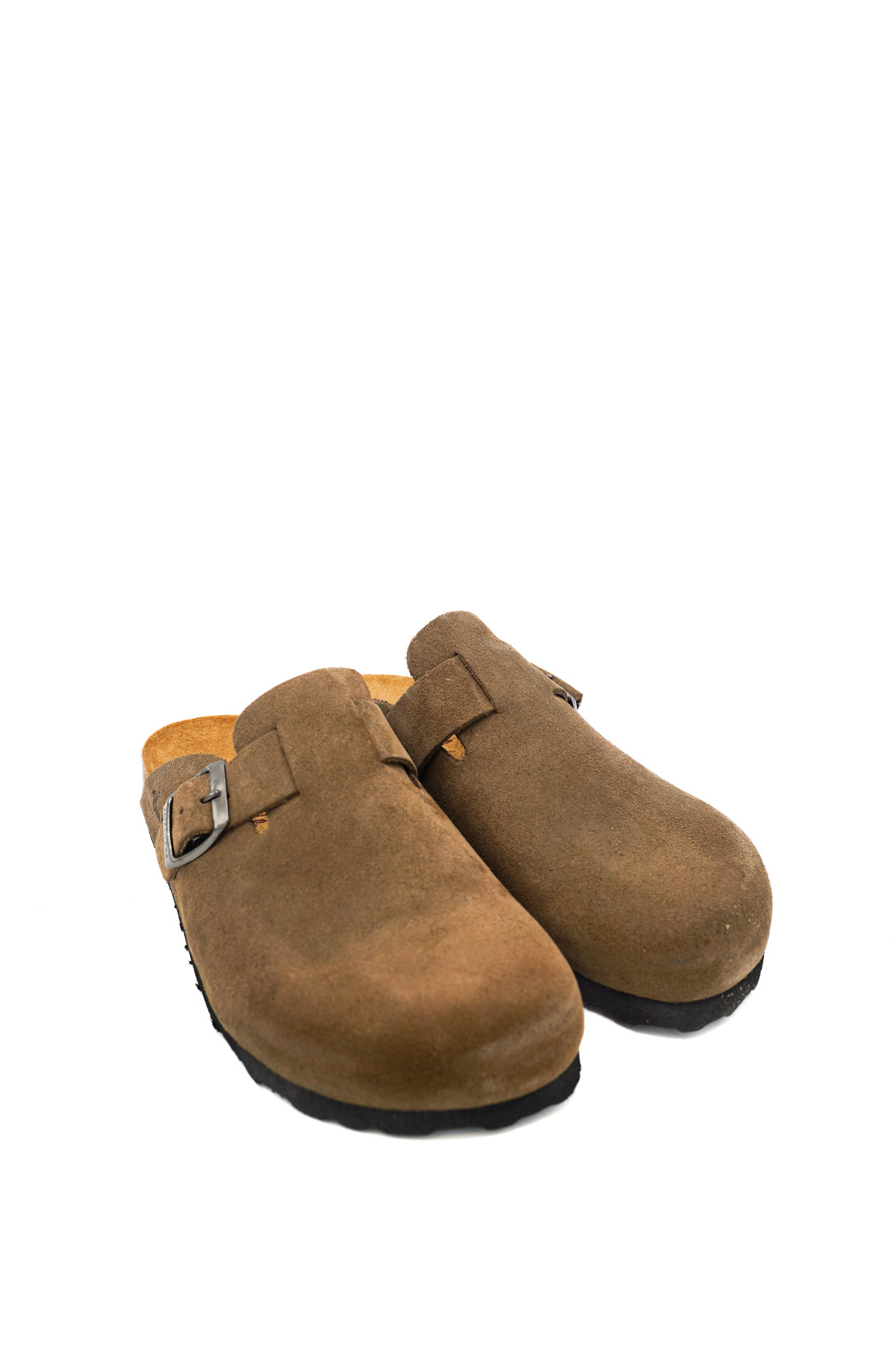 Gaia Shoes 890-009FL Zoccoli sabot donna a punta chiusa in pelle scamosciata