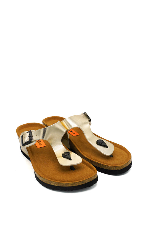 Gaia Shoes M17 Ombretta infradito donna con fibbia laterale regolabile