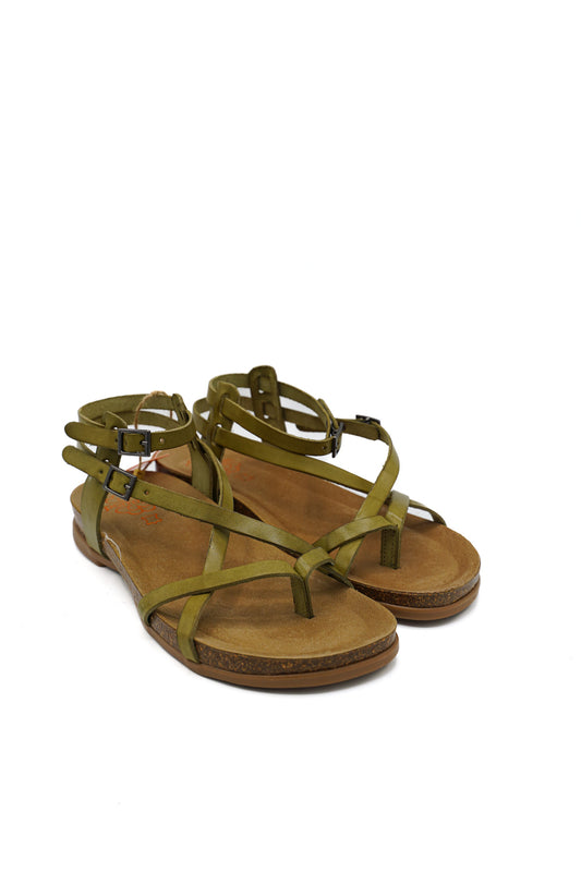 Porronet 3240 Sandali flat in stile infradito con cinturini e suola in sughero