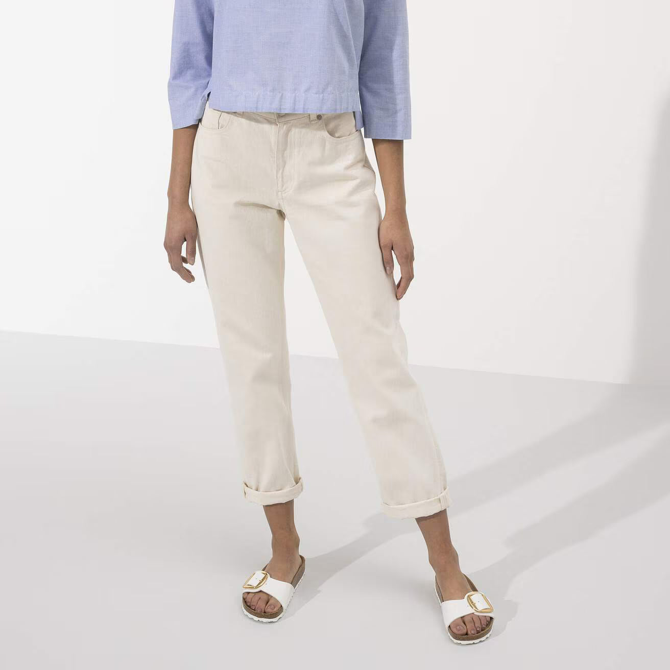 Birkenstock 1019814 Madrid Big Buckle Birko-Flor vernice Patent White