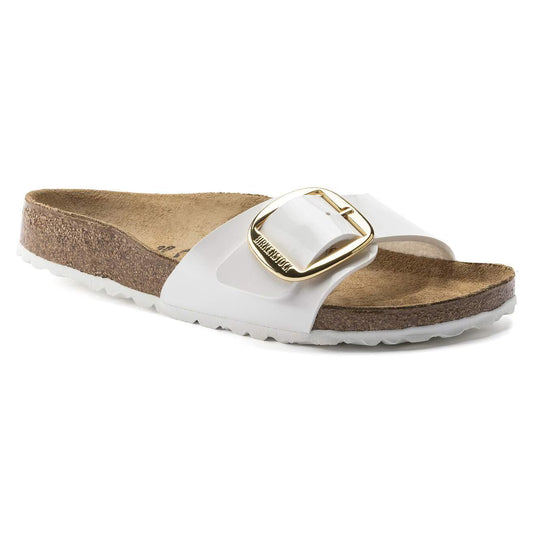Birkenstock 1019814 Madrid Big Buckle Birko-Flor vernice Patent White