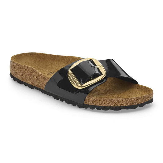 Birkenstock 1027785 Madrid Big Buckle Birko-Flor vernice Patent Black/Gold