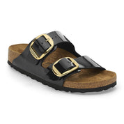 Birkenstock 1027918 Arizona Big Buckle Birko-Flor vernice Patent Black/Gold