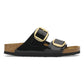 Birkenstock 1027918 Arizona Big Buckle Birko-Flor vernice Patent Black/Gold