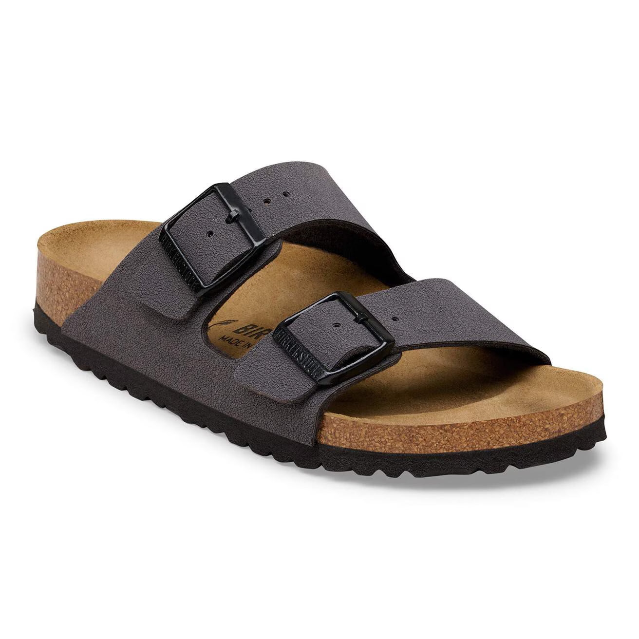 Birkenstock 1032023 Arizona Birko-Flor Nubuck Velvet Gray/Black Buckles