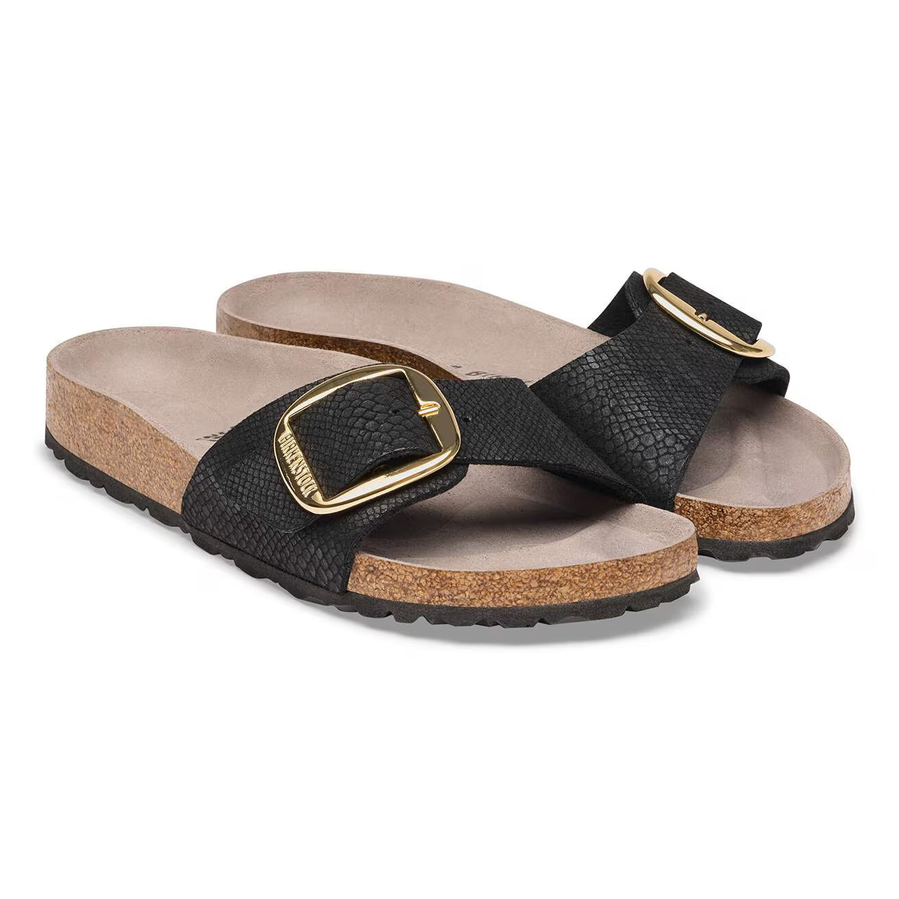 Birkenstock 1032965 Madrid Big Buckle Python Black