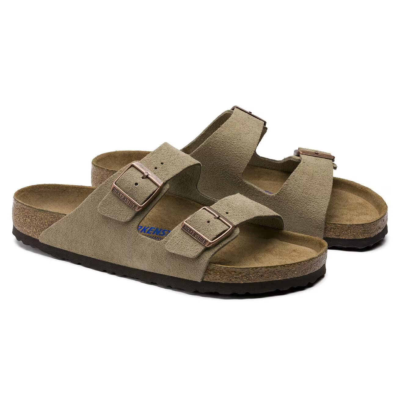 Birkenstock 951303 Arizona plantare morbido pelle scamosciata taupe
