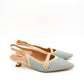 Gaia Shoes Cecilia Slingback con tacco basso e finitura intrecciata