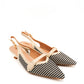 Gaia Shoes Cecilia Slingback con tacco basso e finitura intrecciata