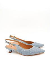 Gaia Shoes Carmen Slingback con finitura intrecciata e tacco basso