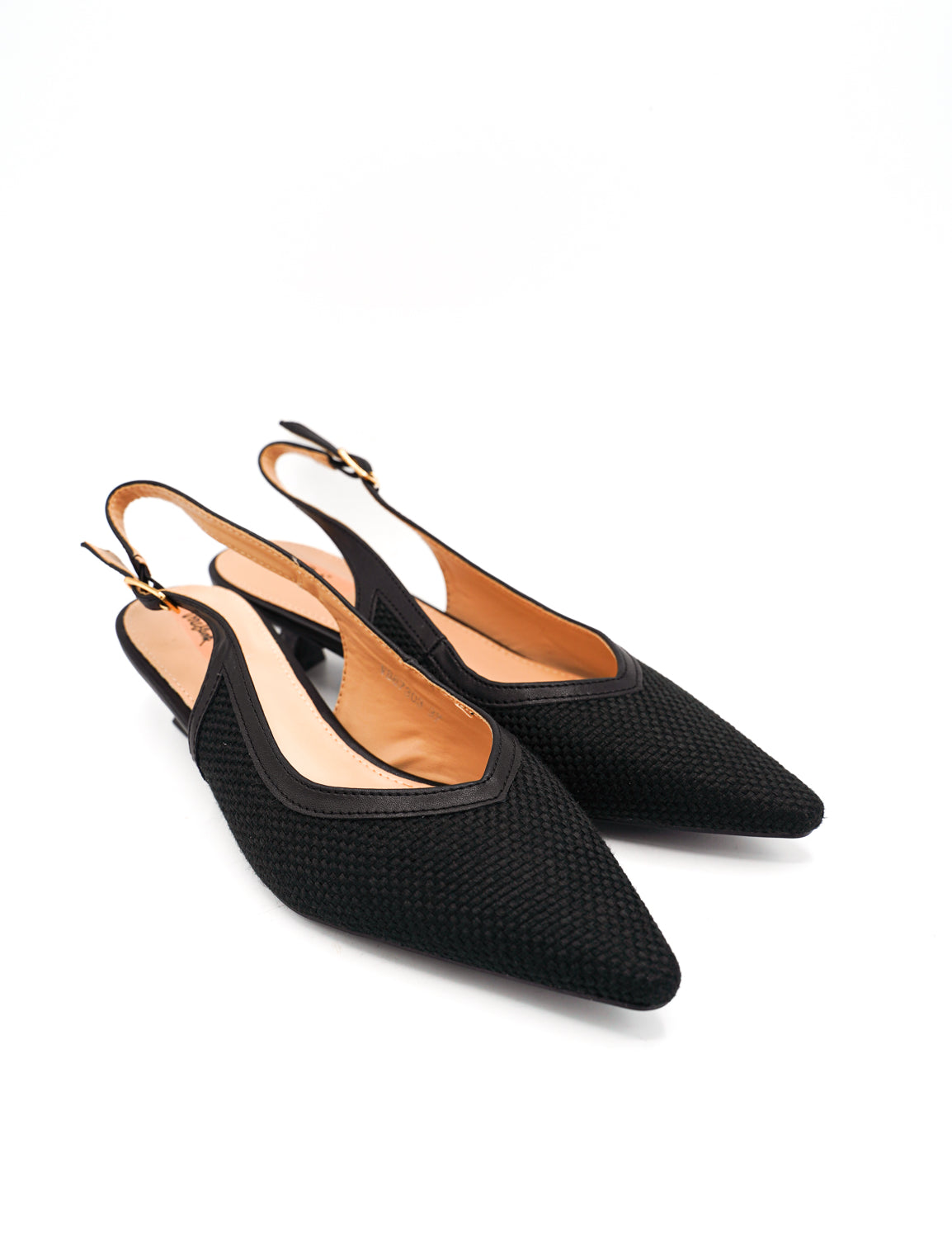 Gaia Shoes Carmen Slingback con finitura intrecciata e tacco basso