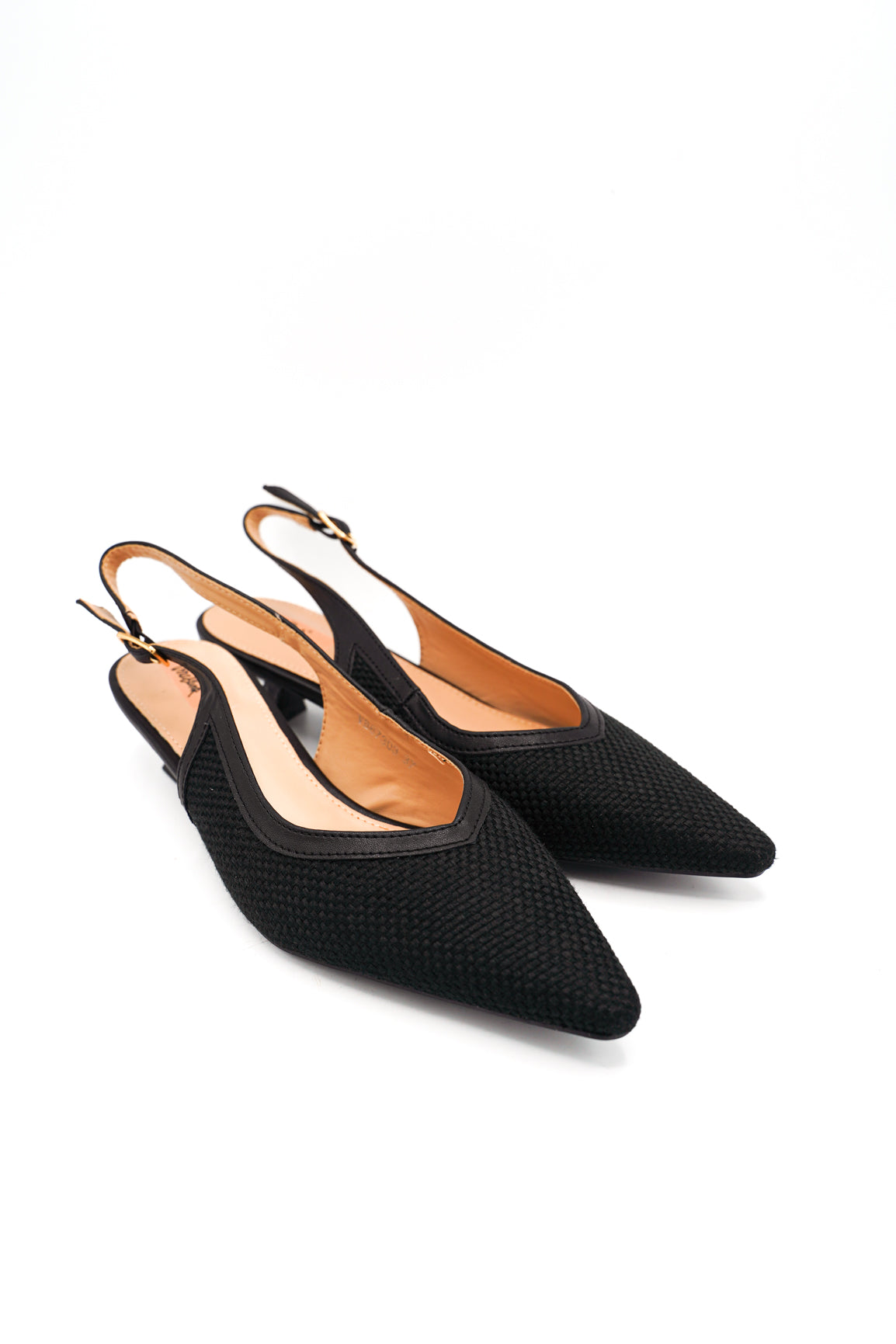 Gaia Shoes Carmen Slingback con finitura intrecciata e tacco basso