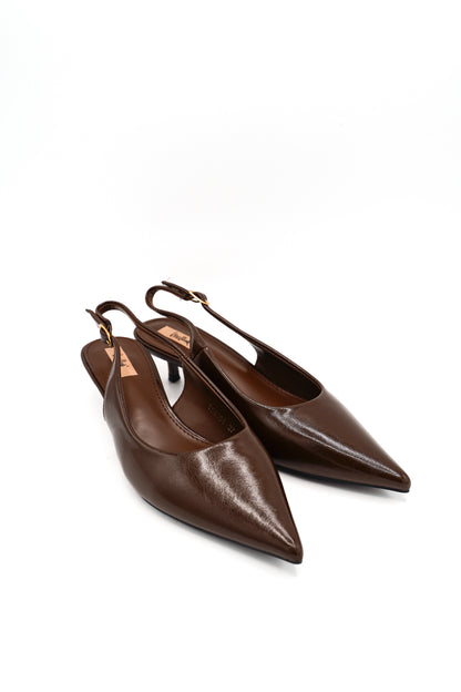 Gaia Shoes Catia Slingback con finitura spazzolata e tacco basso