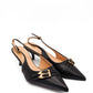 Gaia Shoes Claudia Slingback con tacco basso e fibbie dorate