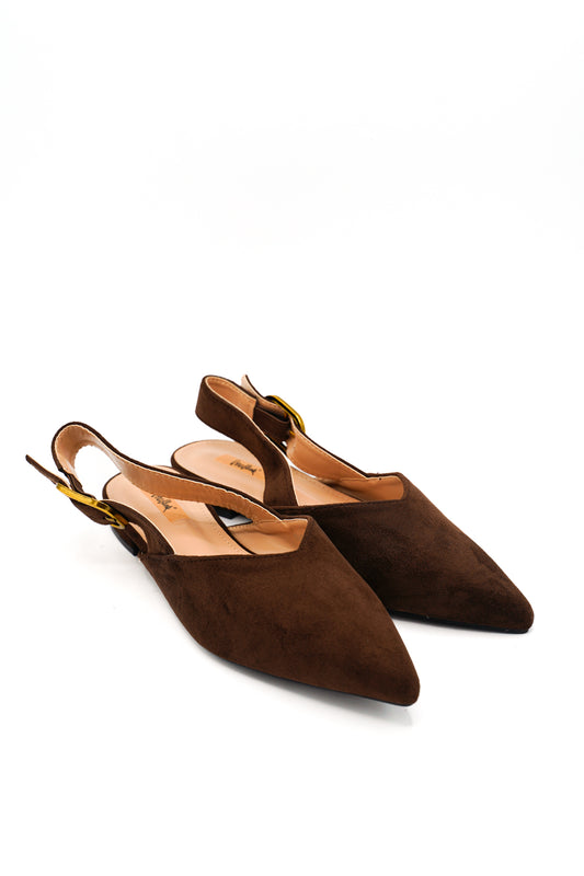 Gaia Shoes Cinzia Slingback effetto scamosciato con punta affusolata