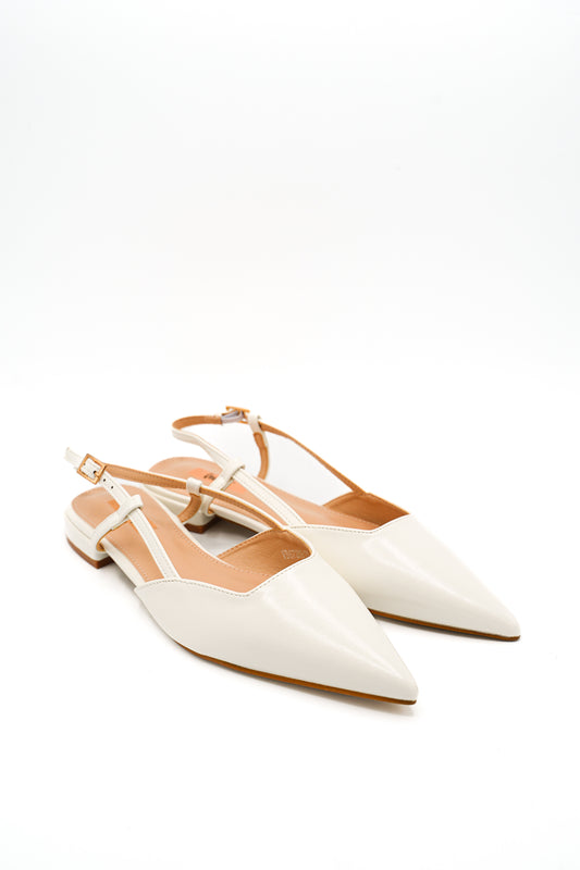 Gaia Shoes Camilla Slingback con punta sfilata e tacco basso