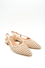 Gaia Shoes Carlotta Slingback con tomaia intrecciata effetto rafia