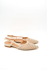 Gaia Shoes Carlotta Slingback con tomaia intrecciata effetto rafia