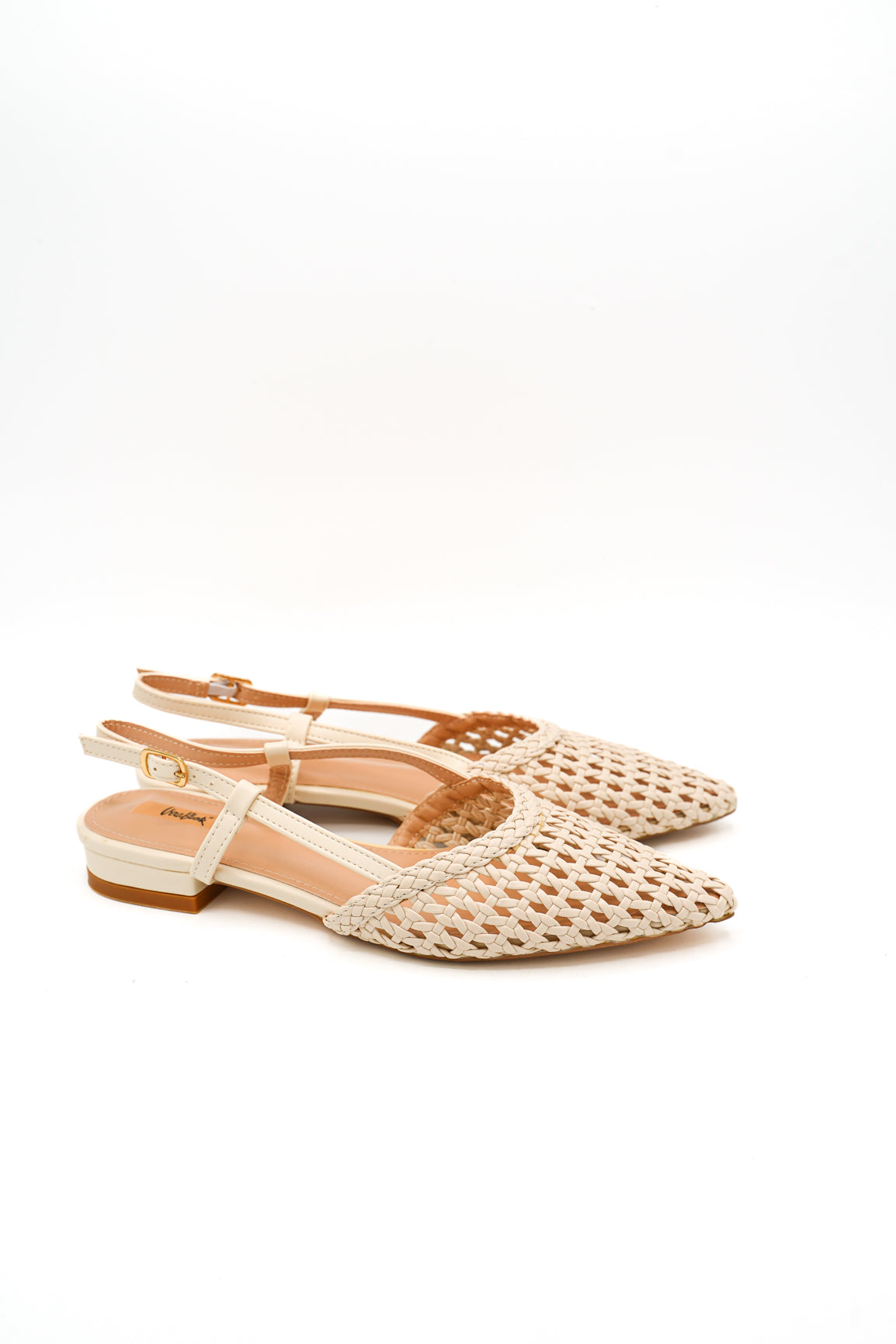 Gaia Shoes Carlotta Slingback con tomaia intrecciata effetto rafia