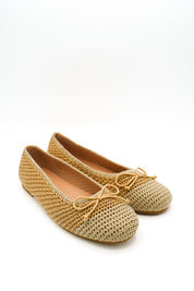 Gaia Shoes Caterina Ballerine in rafia con fiocco