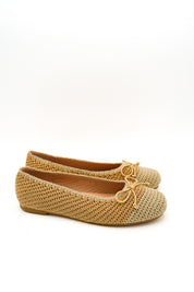 Gaia Shoes Caterina Ballerine in rafia con fiocco
