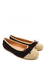 Gaia Shoes Caterina Ballerine in rafia con fiocco