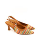 Gaia Shoes J51662-25K2 Slingback con tomaia intrecciata multicolor e tacco medio