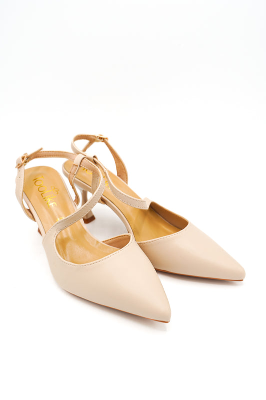 Gaia Shoes JO533-3 Dècolletè slingback a punta con scollo sagomato