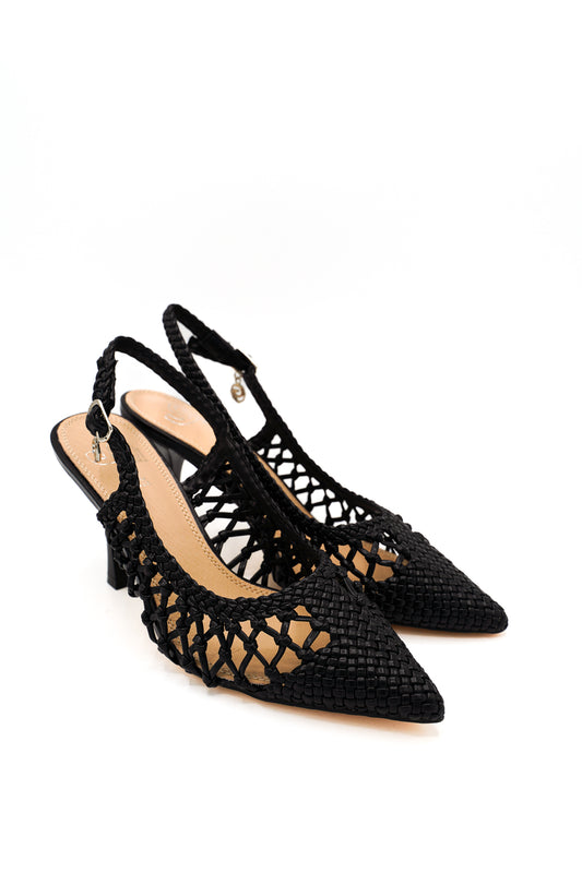 Gaia Shoes GK253 Sandali slingback con design intrecciato traforato