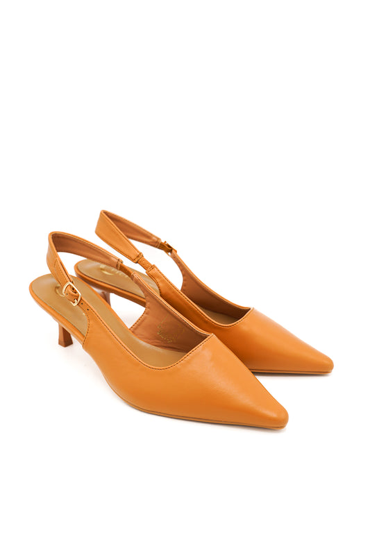 Gaia Shoes Anastasia Slingback con punta affilata e tacco kitten sottile