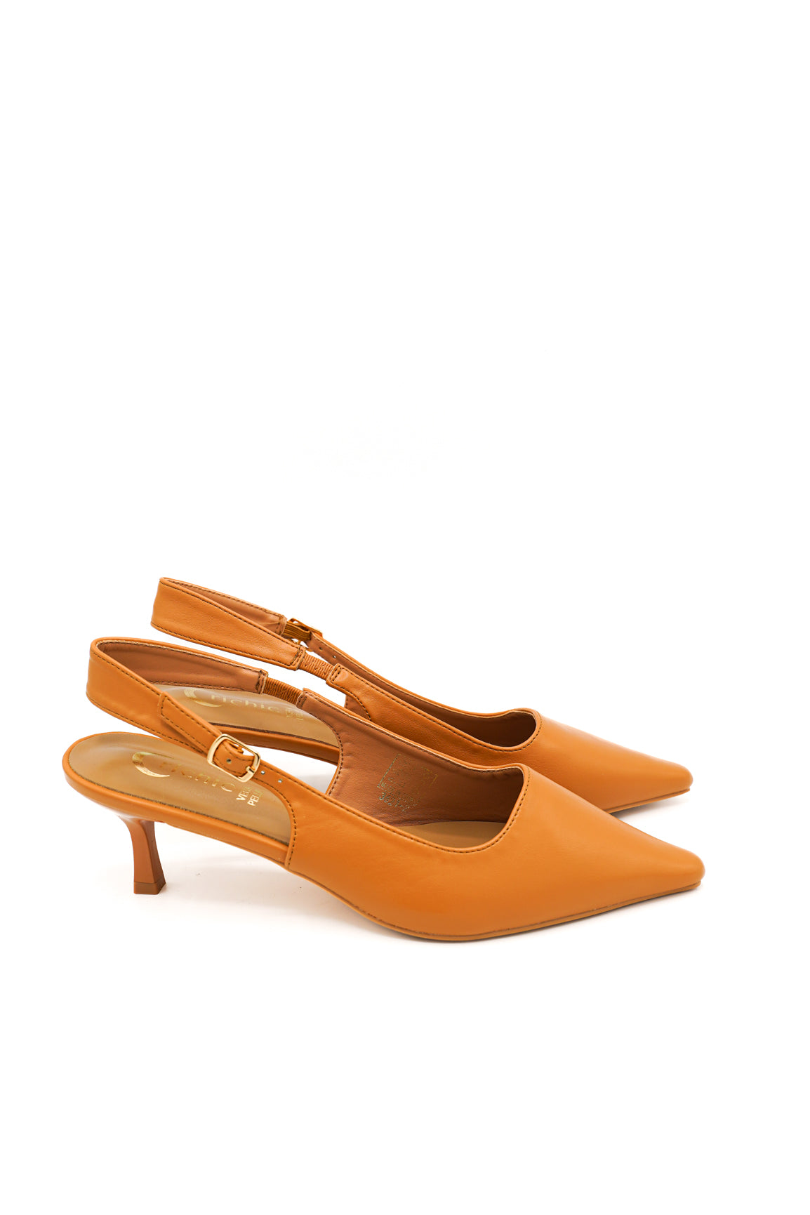 Gaia Shoes Anastasia Slingback con punta affilata e tacco kitten sottile