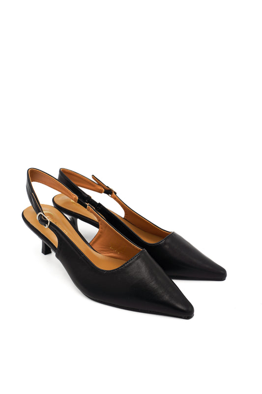 Gaia Shoes Anastasia Slingback con punta affilata e tacco kitten sottile