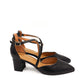 Gaia Shoes Agnese Dècolletè con tacco largo e cinturini incrociati