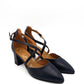 Gaia Shoes Agnese Dècolletè con tacco largo e cinturini incrociati