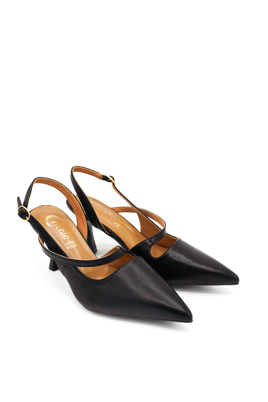 Gaia Shoes Alessia Slingback con punta sfilata e tacco medio