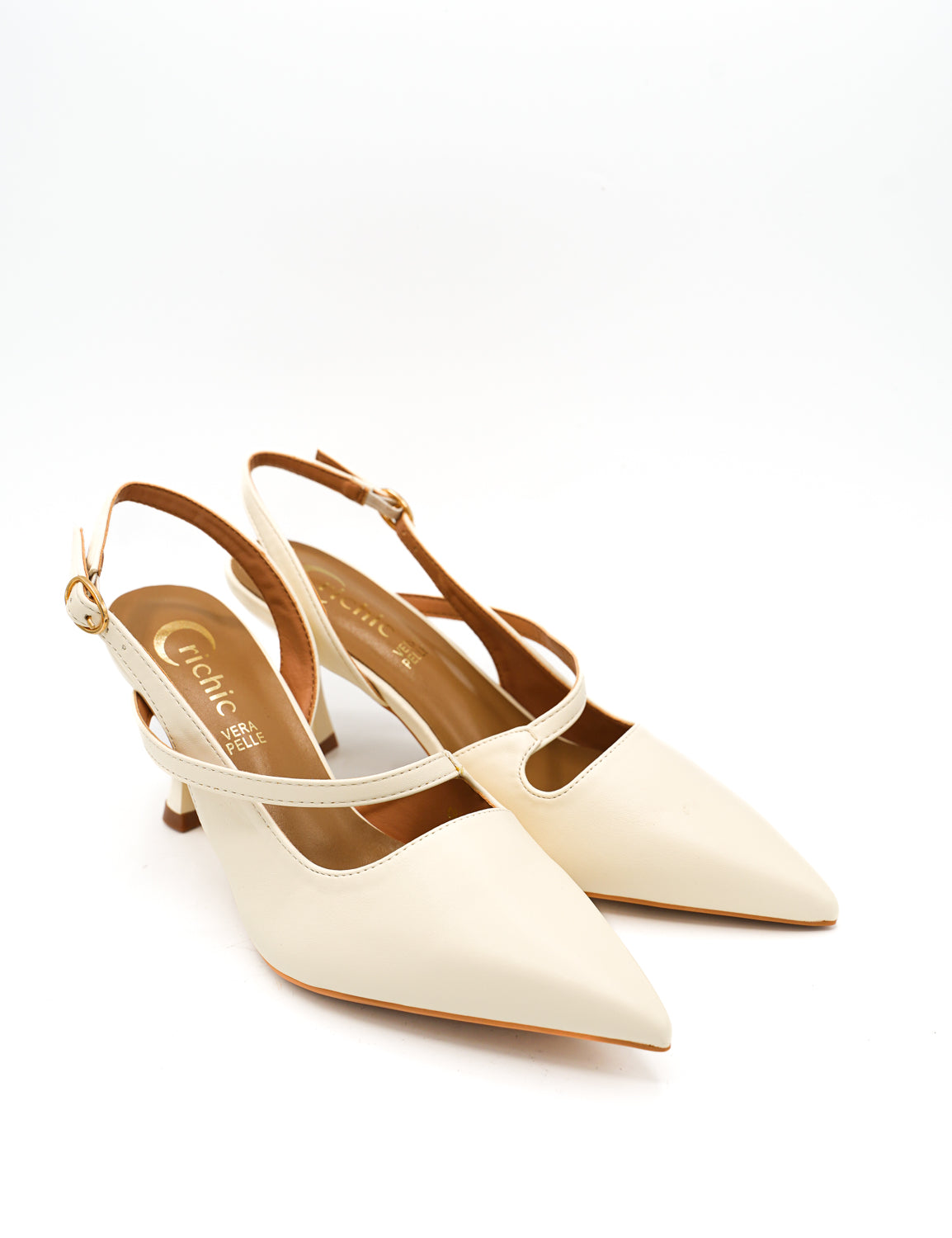 Gaia Shoes Alessia Slingback con punta sfilata e tacco medio