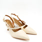 Gaia Shoes Alessia Slingback con punta sfilata e tacco medio