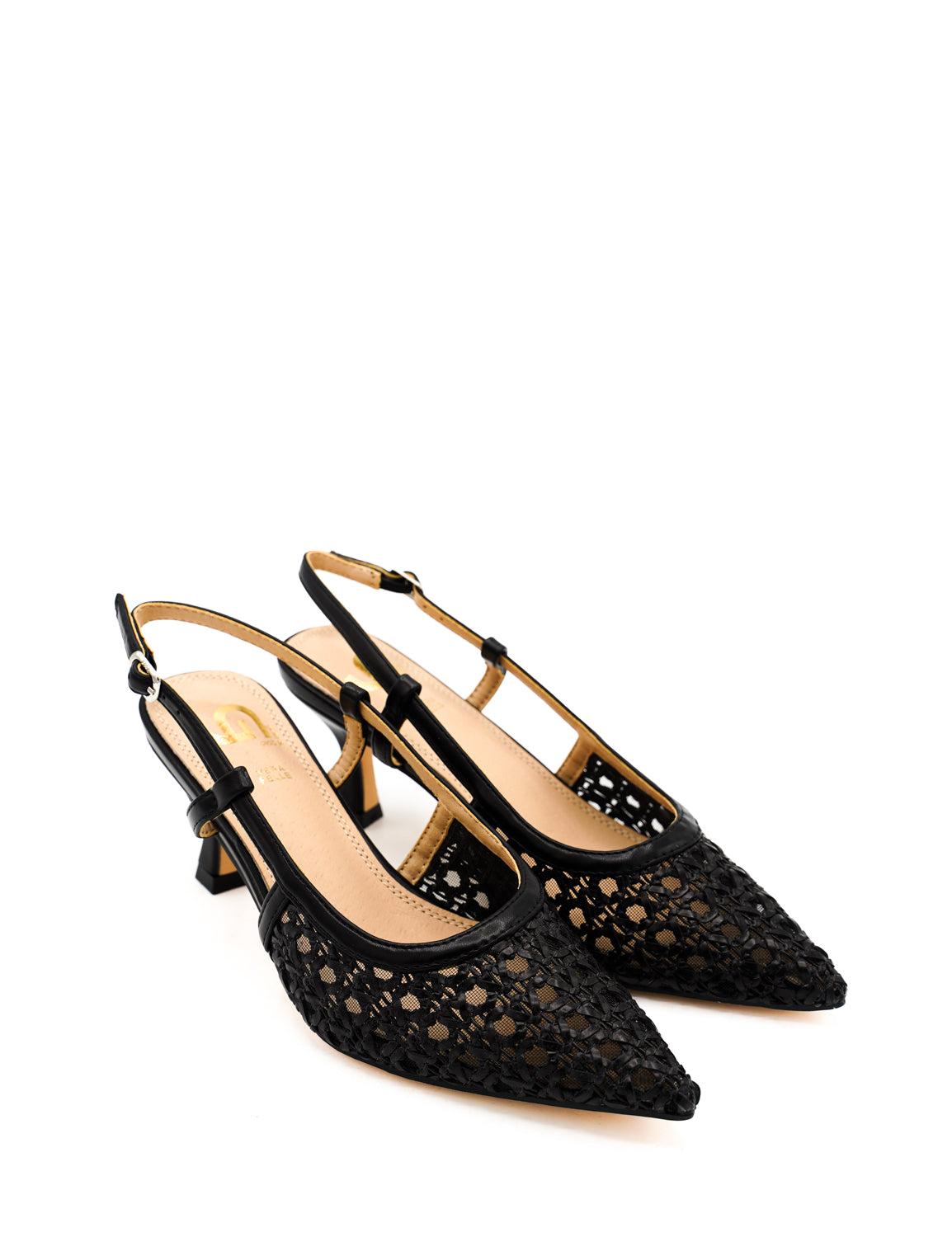 Gaia Shoes GV121 Slingback con punta affusolata e tomaia in rete