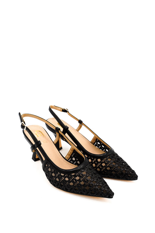 Gaia Shoes GV121 Slingback con punta affusolata e tomaia in rete