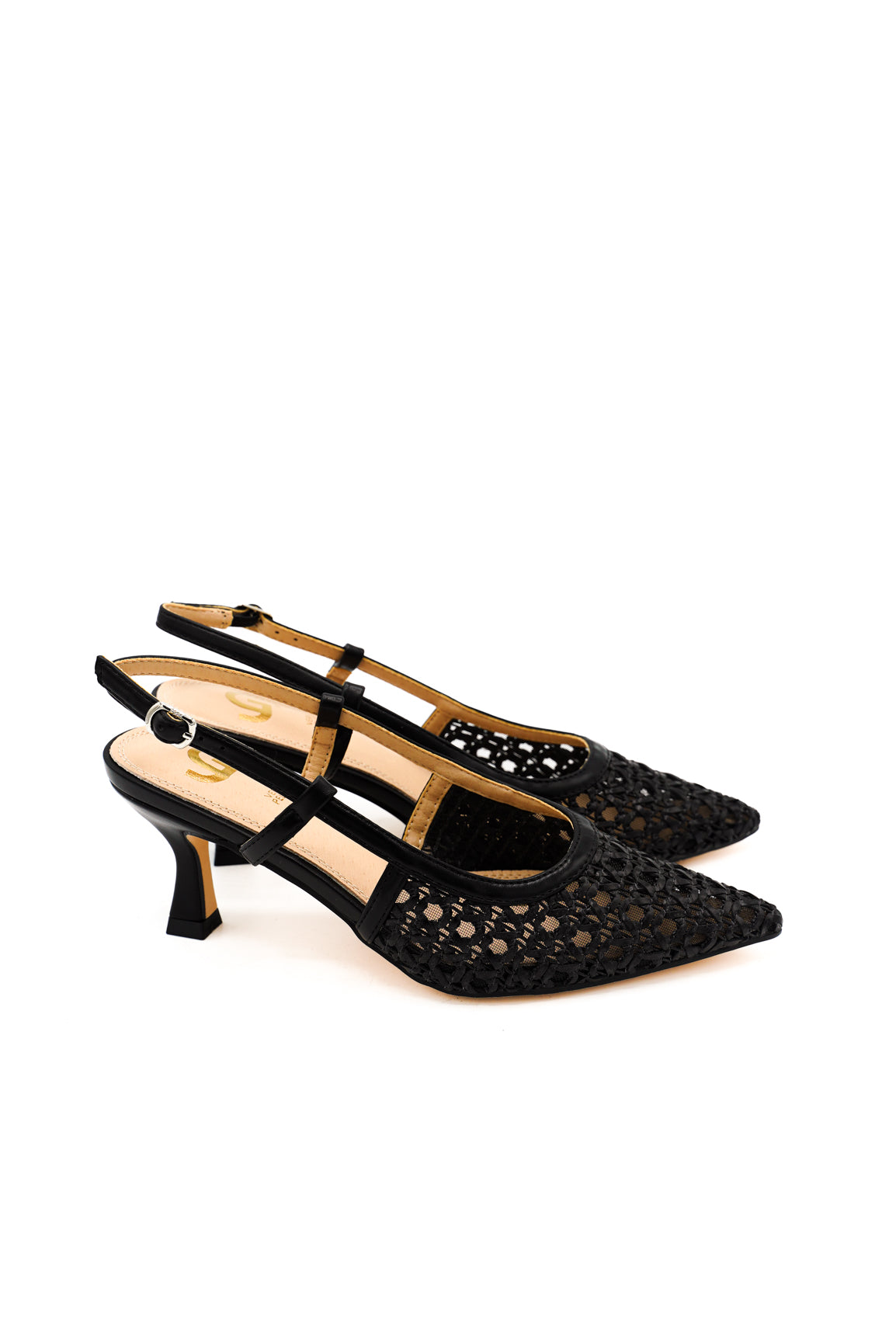 Gaia Shoes GV121 Slingback con punta affusolata e tomaia in rete