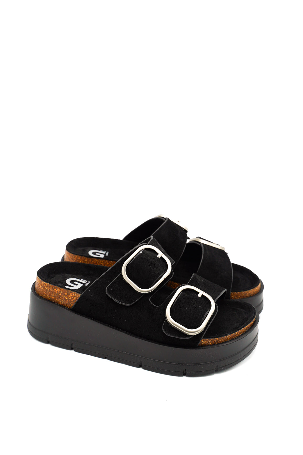 Gaia Shoes GW412 Sandali con zeppa e doppia fibbia