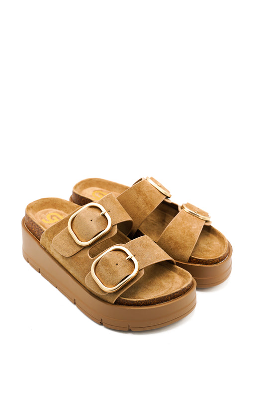 Gaia Shoes GW412 Sandali con zeppa e doppia fibbia