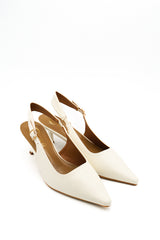 Gaia Shoes Anastasia Slingback con punta affilata e tacco kitten sottile