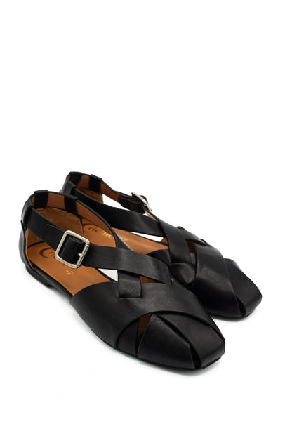 Gaia Shoes Agata Ballerine con design a gabbia e cinturino laterale